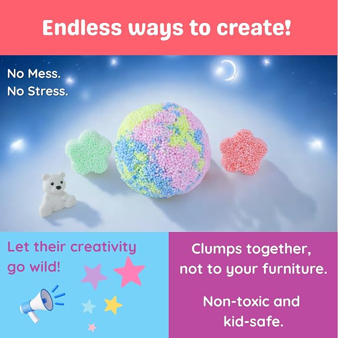 Silly Foam, Creative Modeling Foam Beads, No-Slime No-Mess, Arts & Crafts - Image 4