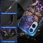 for Samsung Galaxy S25 Edge Case, Stained Glass Dragonfly Pattern Glossy 2 in 1 - Image 4
