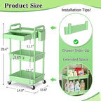 SUNALLY 3-Tier Rolling Cart - Image 2