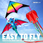 SGftre 3 Piece Set Butterfly Delta Octopus Kites - Image 2
