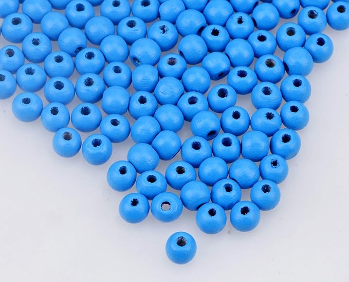 AD Beads Wood Spacer Loose Wooden Craft Beads Big Hole Beads Assorted - Image 2