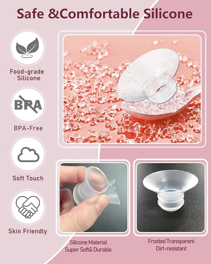 Flange Insert 2PCS 19mm Compatible with Momcozy M9/M6/M5/S12 Pro/V1 Pro/V2 pro, Spectra/Medela/Elvie/NCVI/TSRETE/eufy/Lansinoh/Paruu/MomMed Breast Pump 24mm Shields/Flanges (2pcs-19mm)