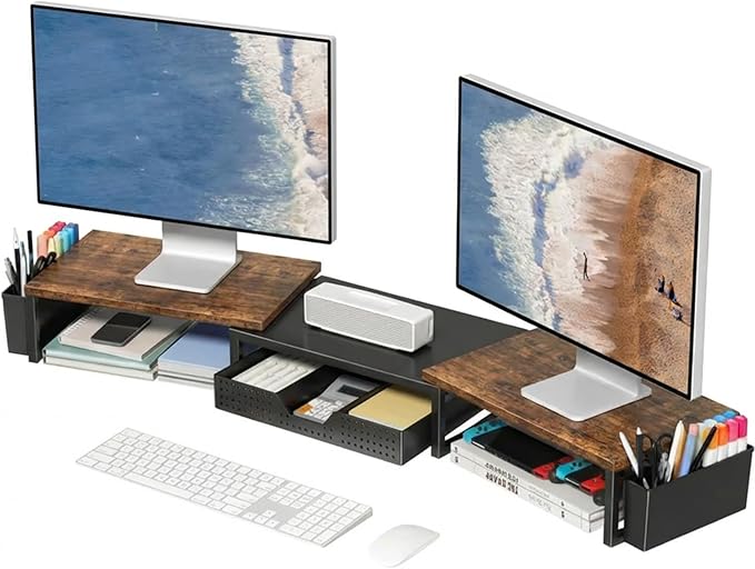 OPNICE Desk Organizers and Accessories, Dual Monitor Stand Riser by OPNICE