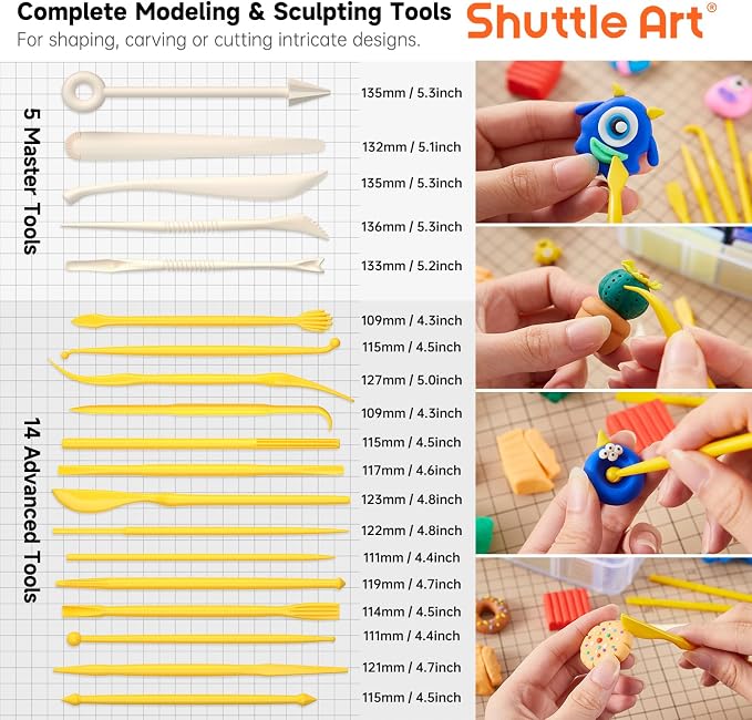 Shuttle Art Polymer Clay Kit, 57 Colors Oven Bake Clay - Image 3