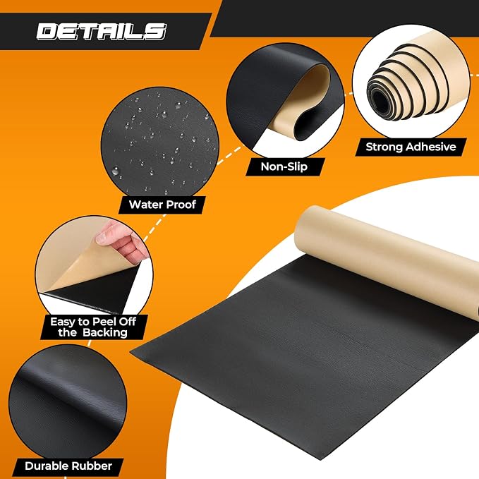 NATGAI Sponge Neoprene with Adhesive Foam Rubber Sheet 1/8” Thick X 12” Wide X - Image 3