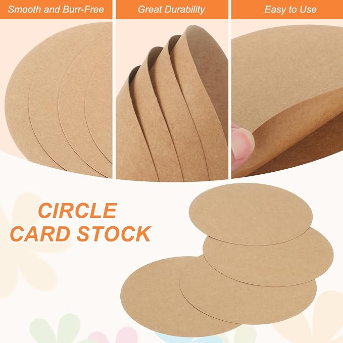 MECCANIXITY 24 Pcs Circle Card Stock, 5.9 Inch Round Cutouts Paper Thick - Image 3