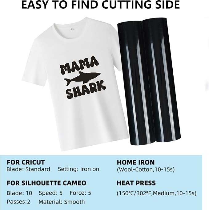 RENLITONG Black Heat Transfer Vinyl - Image 3