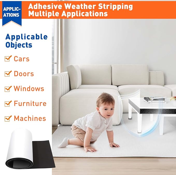 MAGZO Adhesive Sponge Neoprene Foam Padding, 1/2" Thick x 12" x 59", - Image 7