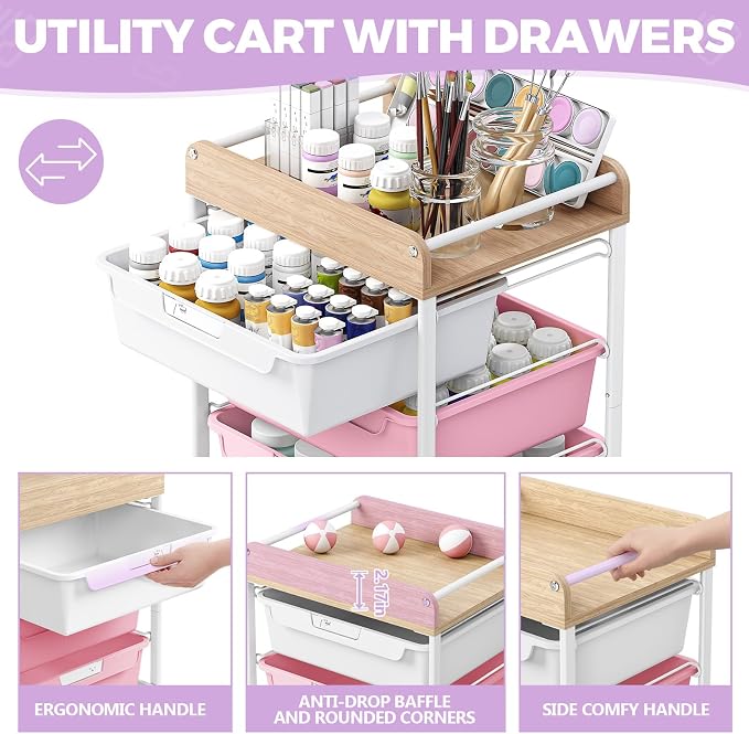SYKIARIOL Rolling Craft Storage Cart - Image 5