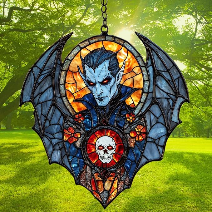 Dracula Halloween Acrylic Suncatcher Stained Glass Effect Window Car Hanging - Image 3