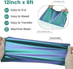 Chameleon HTV Heat Transfer Vinyl, Iron On Vinyl Purple to Green 12" x6ft | - Image 3