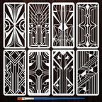 FINGERINSPIRE 8PCS Geometric Modern Decoration Painting Stencil by FINGERINSPIRE