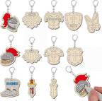 RattanView 24 Pcs Armor of God Crafts Color Your Own Keychains DIY Craft Wooden by RattanView