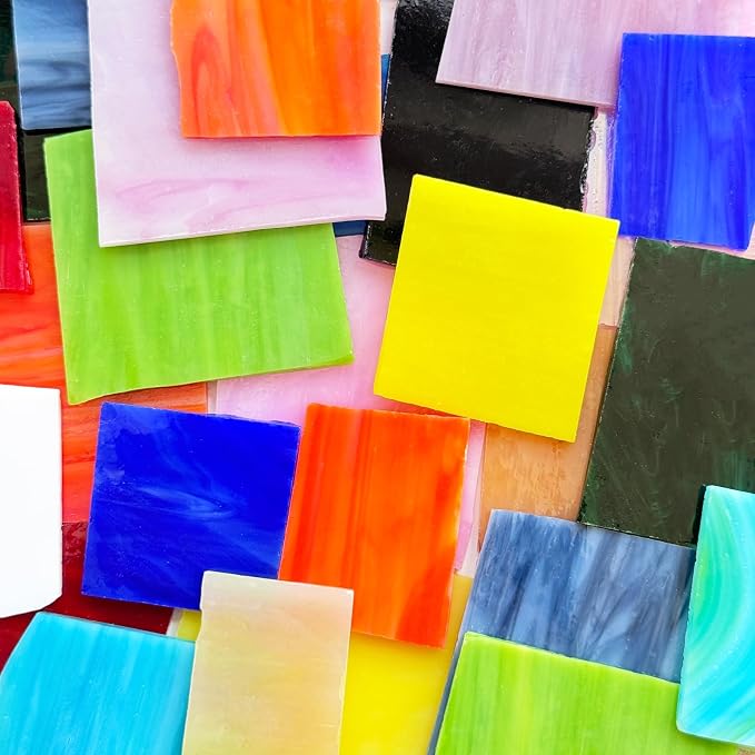 ILLUCKAI 2.2lb Stained Glass Scraps, Mosaic Glass Pieces, Mosaic Tiles - Image 5