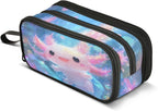 Shiny Axolotl Pencil Case Box Boys Girls Large Pencil Pouch Zipper Compartments by BOENLE-WELCOMEYOURCOMING