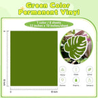 Tintnut Grass Green Permanent Vinyl 8 Sheets 12''x10'' Adhesive Vinyl | Solid - Image 2