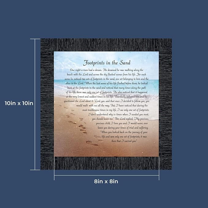 Footprints in the Sand Inspirational Wall Art, Beach Decor, Christian Gifts - Image 3