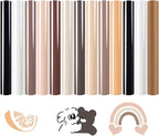 HTVRONT Skin Tone HTV Vinyl Heat Transfer Vinyl -13 Pack Brown HTV Sheets | 13 by HTVRONT