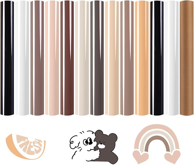 HTVRONT Skin Tone HTV Vinyl Heat Transfer Vinyl -13 Pack Brown HTV Sheets | 13 by HTVRONT
