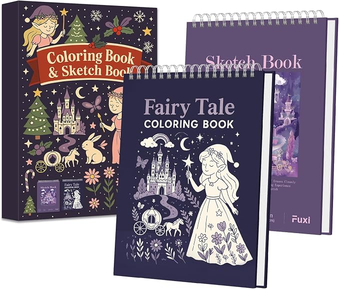 Fuxi Coloring Books for Ages 8-12 Girls, 50 Sheets Blank Paper Drawing Pad + 50 - Image 6