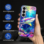 for Samsung Galaxy S26 Case, Colorful Ocean Sharks Pattern Glossy 2 in 1 - Image 6