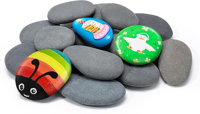 Simetufy 15 Pcs Rocks for Painting, River Rocks to Paint, Smooth Rocks for by Simetufy