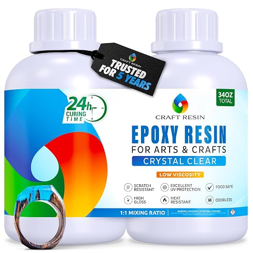 Craft Resin 34 Oz Crystal Clear Epoxy Resin Kit by CraftResin