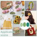 FINGERINSPIRE 30PCS Small Crochet Leaves Handmade Green Leaf Embellishments 3 - Image 5