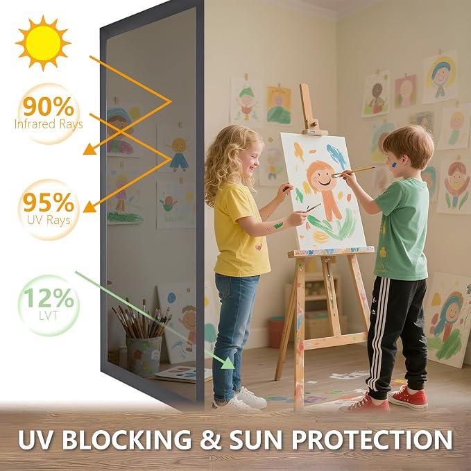 LEMON CLOUD One Way Window Privacy Film See Out Not in Reflective Mirror UV - Image 2