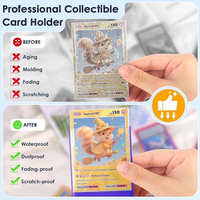 Kitoyz 500 Pcs Card Sleeves for Trading Card, Matte Card Sleeves Deck Card - Image 5