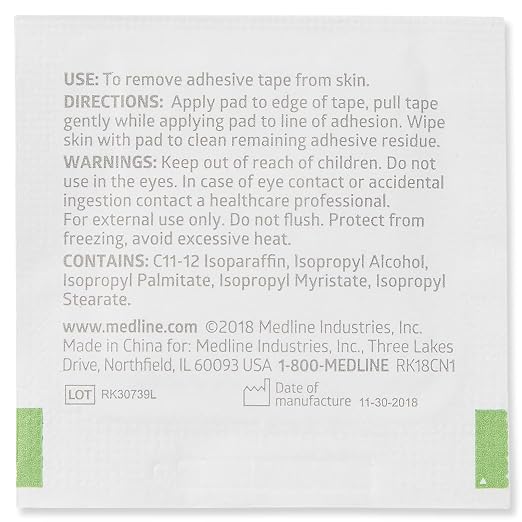 Medline Adhesive Remover Pad, Acetone-Free, 2-Ply Pad - Image 5