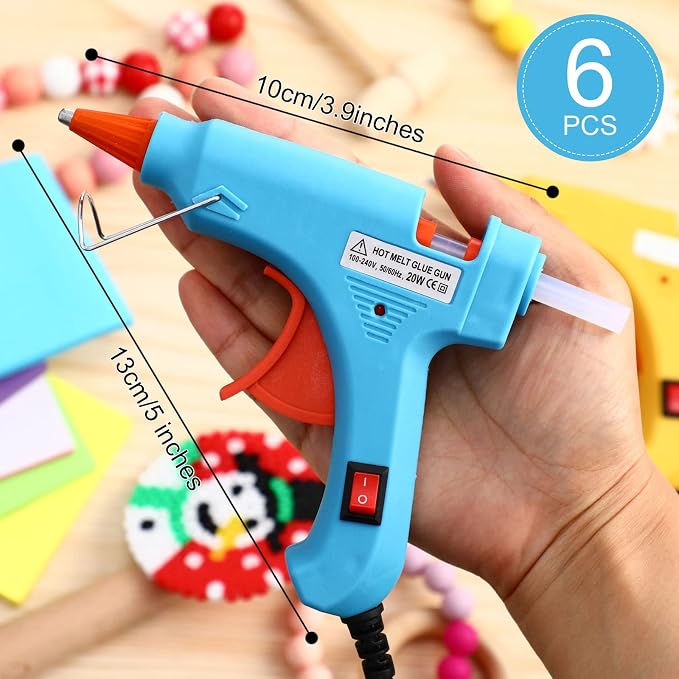 Zhengmy 6 Pcs Mini Glue Gun Crafts Hot Melt Guns Low Temp Glue - Image 2
