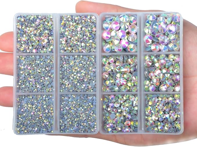 10000Pcs 2-Boxes Mixed Size Hot Fix Round Crystals Gems Glass Stones Hotfix - Image 4