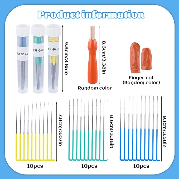 Mayboos 30 Pcs Wool Felting Needles, 3 Colors, 36-40 Gauge, Color Coded Tool Kit - Image 2