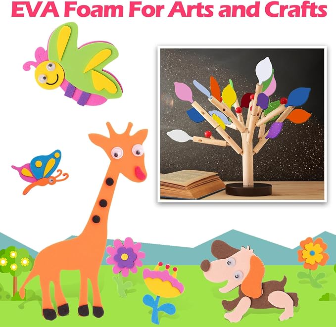 Pangda 60 Pcs 20 Colors EVA Craft Foam Sheet 9 x 12 Inch EVA Foam Crafts Paper - Image 7