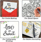 Tebik Hand Lettering Pens, 15 Pack Calligraphy Brush Pen Markers Black Ink - Image 6