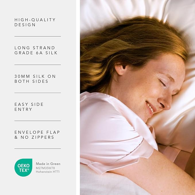 Fishers Finery 30mm 100% Pure Mulberry Silk Pillowcase 2 Pack, Quality Tested - Image 4