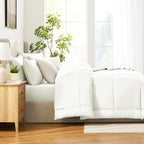 CozyLux King Size Comforter Set Ivory, 7 Pieces Bed in a Bag, Ivory Comforter - Image 4