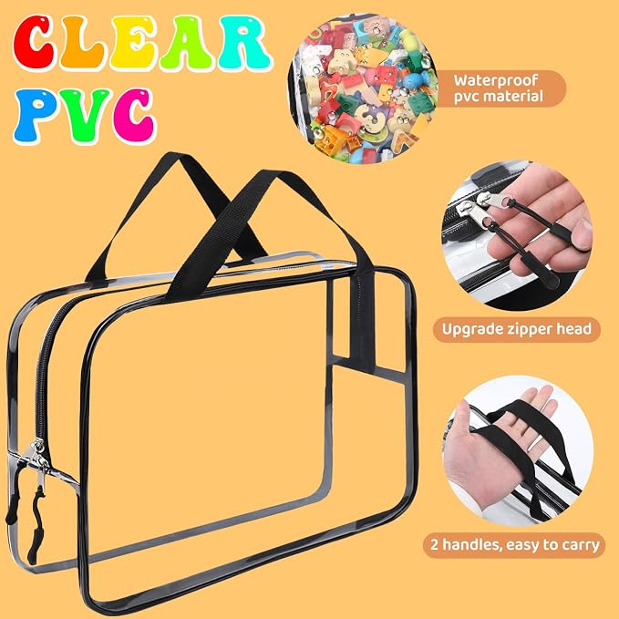 8 Packs XL Toy Storage Bags, Reusable Clear PVC Board Game Storage, Toy Storage - Image 3