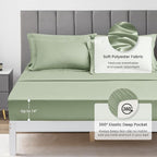 Love's cabin Twin Comforter Set Sage, 5 Pieces Twin Bed in a Bag, All Season - Image 4