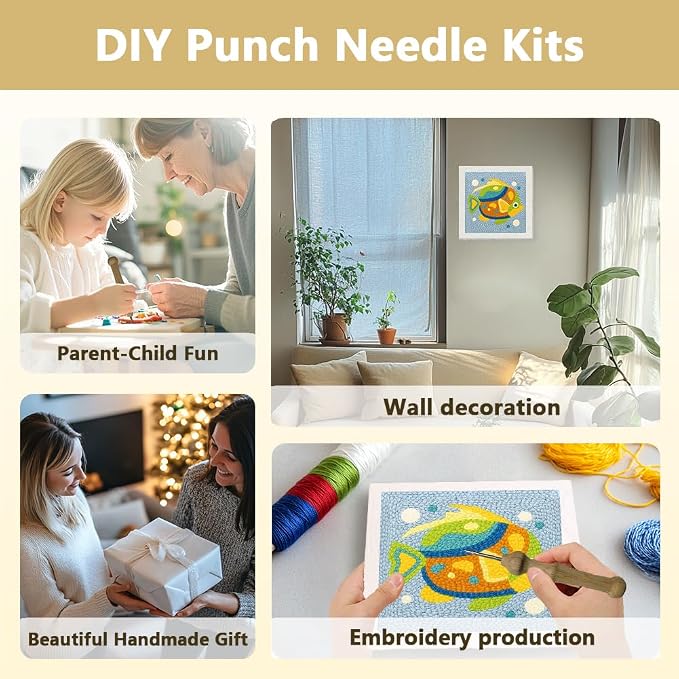 Doodlream Colorful Fish DIY Punch Needle Embroidery Kit - Image 4