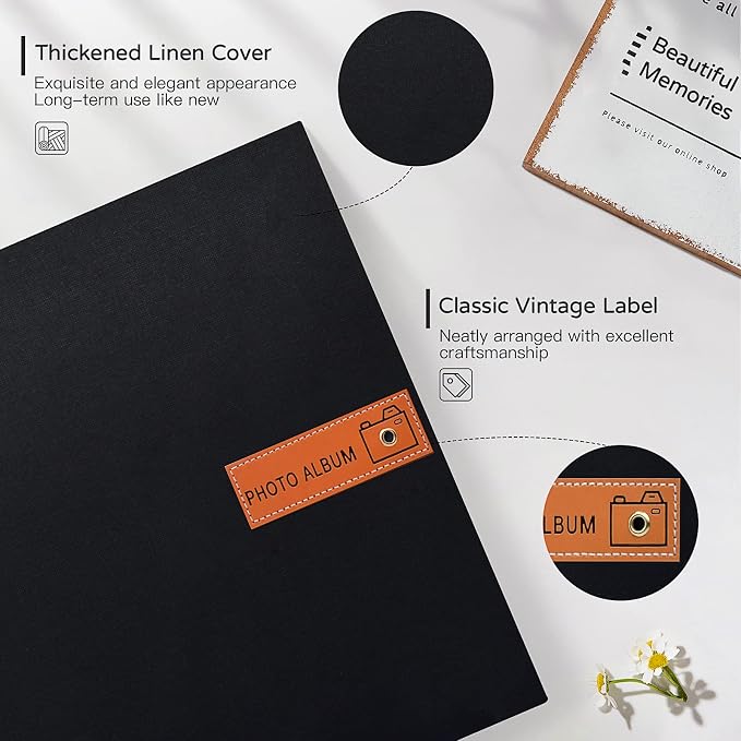 Popotop Large Photo Album Self Adhesive 4x6 5x7 8x10 Scrapbook Album DIY - Image 3