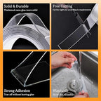 Double Sided Tape Heavy Duty for Wall Decor No Damage to Paint, Nano Two Sided - Image 3