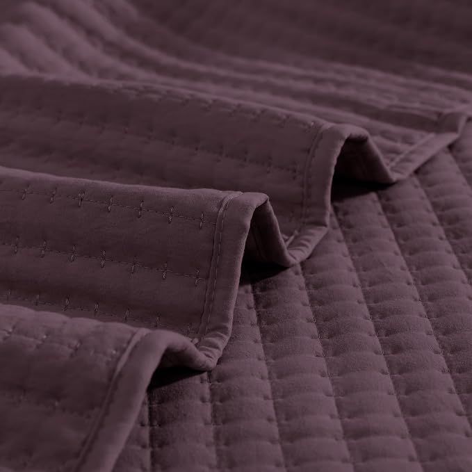 WRENSONGE King Size Quilt-3 Pieces Lightweight Italian Plum Bedspreads King - Image 6