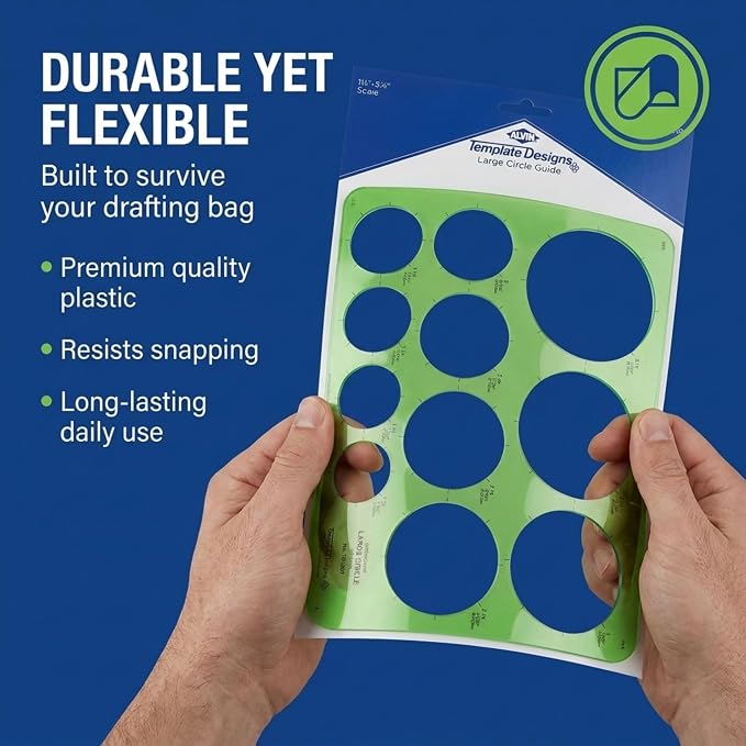 ALVIN, Large Circles Guide Template, Drawing and Drafting Tool - Image 7