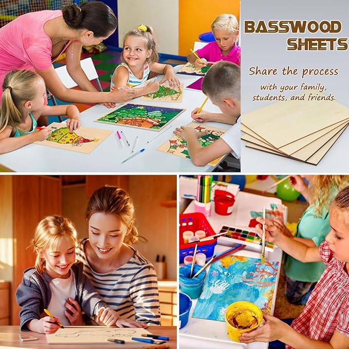 12 Pack Basswood Sheets 9"x12"x1/13, 2mm Basswood - Image 3