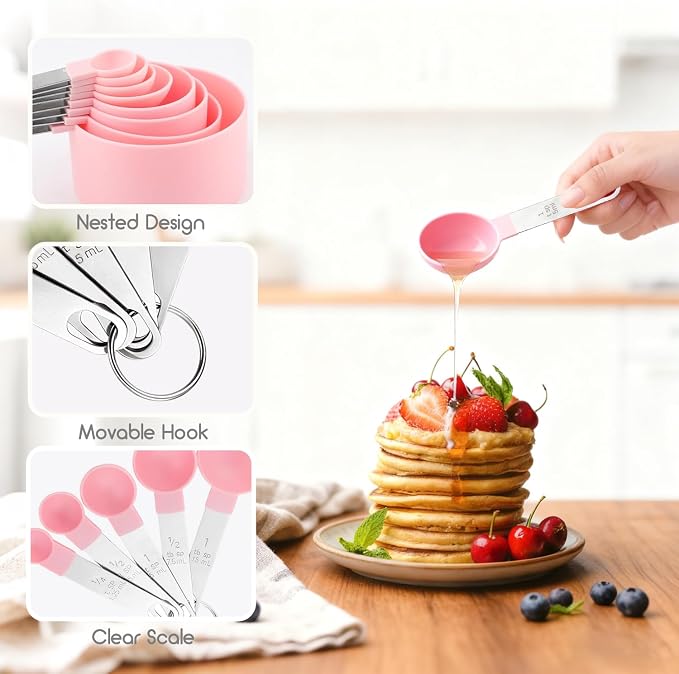 Measuring Cups and Spoons Set, 10 Pieces Stackable Measure Tools - Image 4