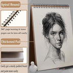 2 Pack Sketch Book, A4 A5 Spiral Bound Sketch Pad 160GSM Sketchbook, Acid Free - Image 2