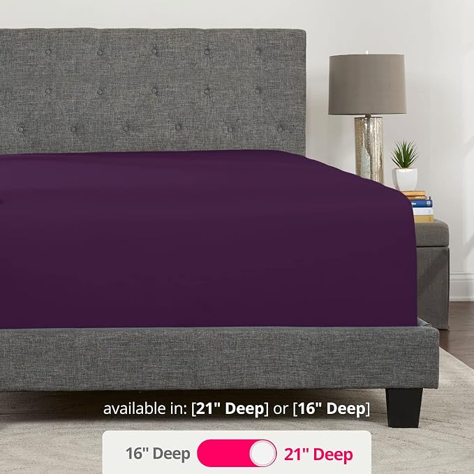 XL Twin Sheets Deep Pockets Fitted – Twin XL Fitted Sheets Only – 21” Fitted - Image 3