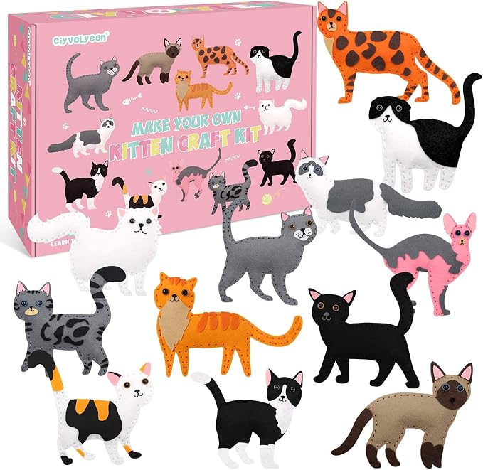 CiyvoLyeen Cat Sewing Kit for Kids –Ages 7 8 9 10 11 12 Kitten Plush Toys Arts by CiyvoLyeen